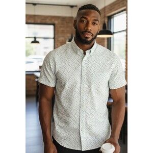 NWOT Mizzen & Main Leeward Performance Shirt Mens M AOP Button Up